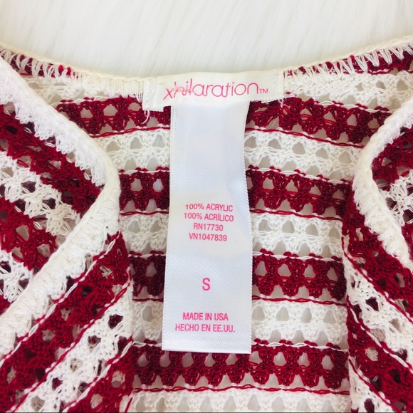 Xhilaration Knit Red White Blue USA Vest Sz Small - Picture 3 of 6